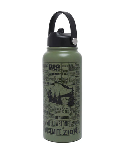 National Parks of the USA Checklist 32oz Insulated Water Bottle