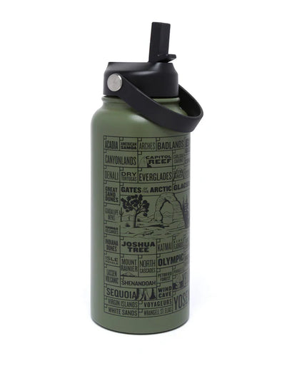 National Parks of the USA Checklist 32oz Insulated Water Bottle