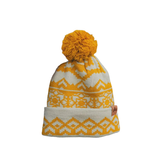 Snowflake Pattern Pom Beanie