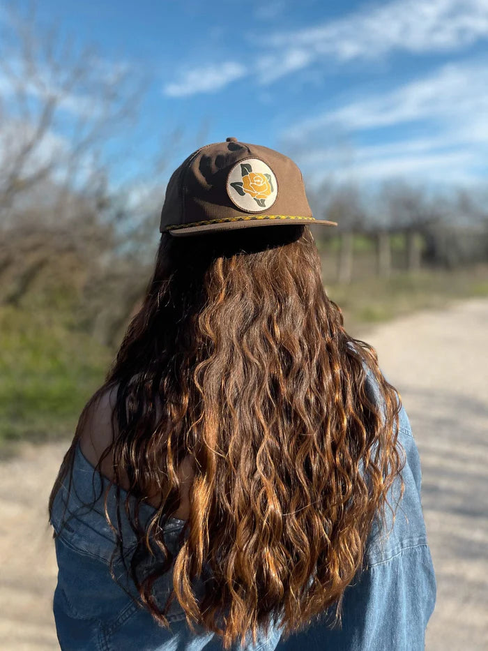 Yellow Rose Snapback Rope Hat